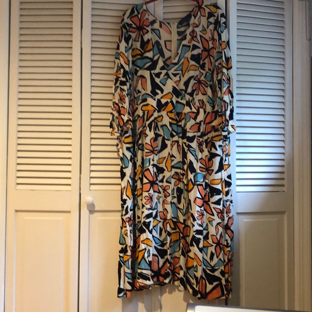Faux Wrap Style with an Abstract Floral Print